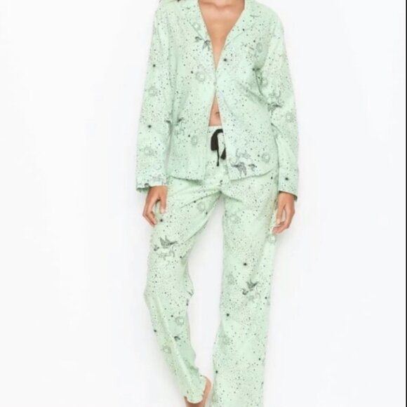 Victoria's Secret Other - Women's VICTORIA'S SECRET Dreamer Mint Celestial Flannel Pajama Set- Size XS